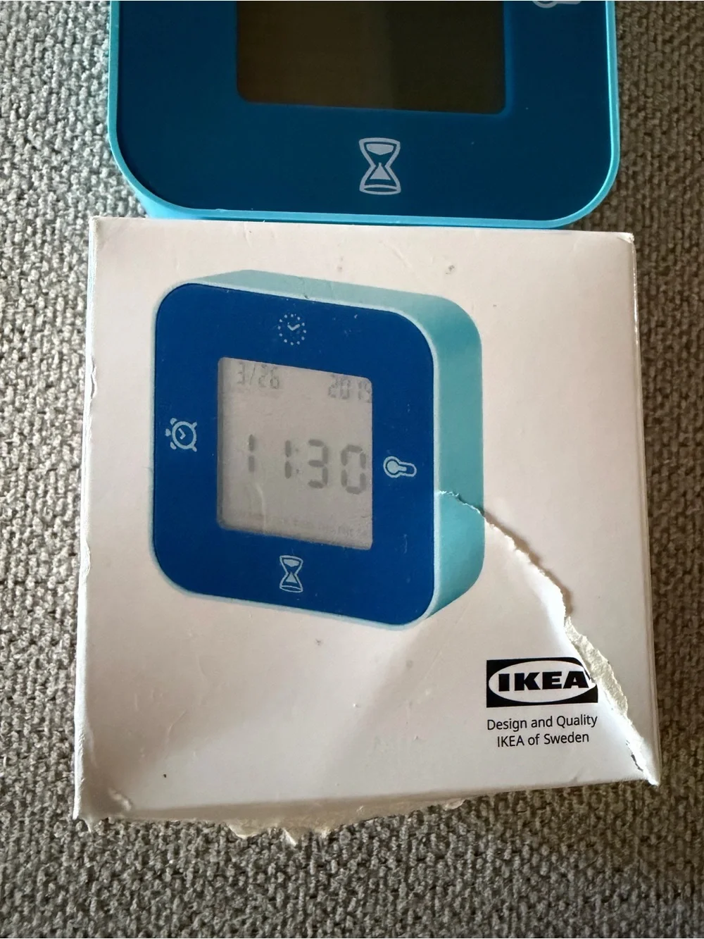 Digital Timer Watch - Teal Blue LED Display